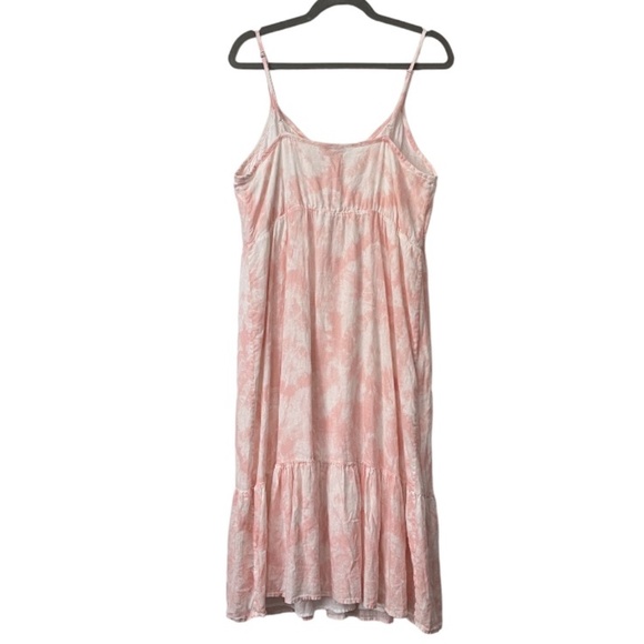 RAILS MIDI Dress XL LINEN Blend DELILAH Pink Tie Dye Adj. Spaghetti Straps $188 - Picture 7 of 13